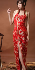 Sleeveless Long-length Cheongsam (CM)