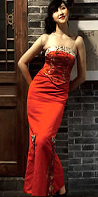 Bare Shoulders Fishtail Cheongsam w/ Scarf (CM)