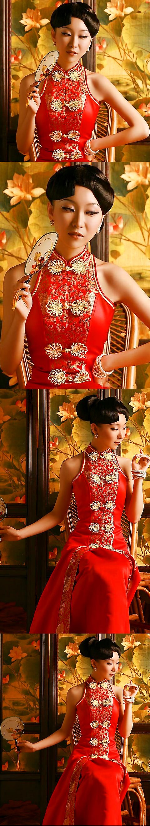 Cut-in Shoulders Long-length Cheongsam (CM)