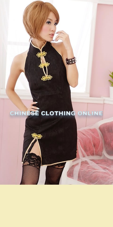 Cut-in Shoulders Bareback Short Sexy Cheongsam (CM)