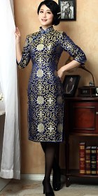 3/4-sleeve Mid-length Cheongsam (CM)