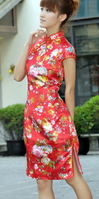 Short-sleeve Mid-length Cheongsam (CM)