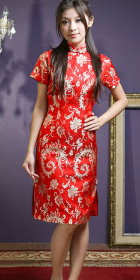 Short-sleeve Mid-length Cheongsam (CM)