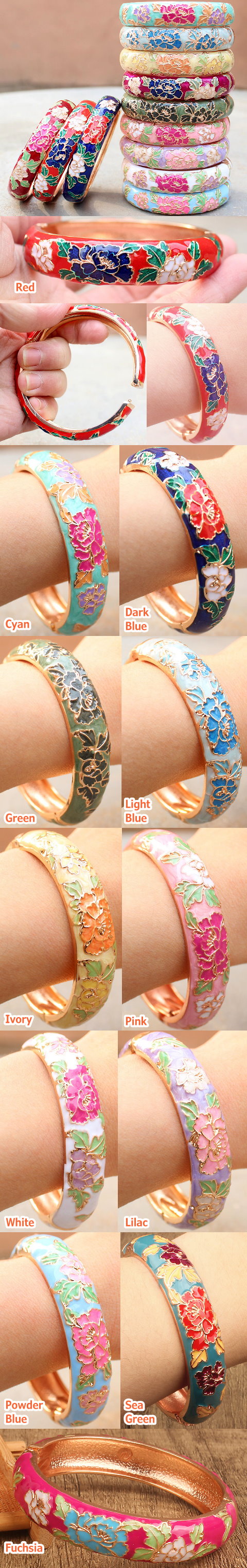 Ethnic Enamel Cloisonne 14mm Bangle/Bracelet