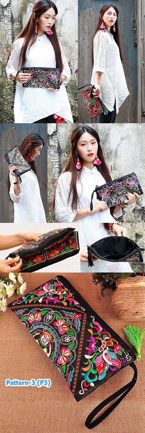 Ethnic Embroidery Clutch-bag