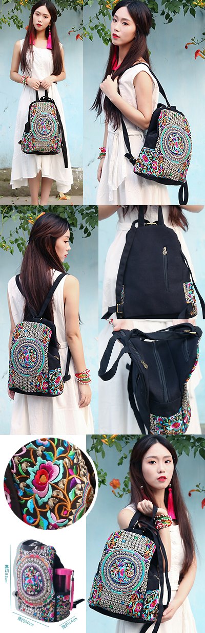Ethnic Embroidery Backpack