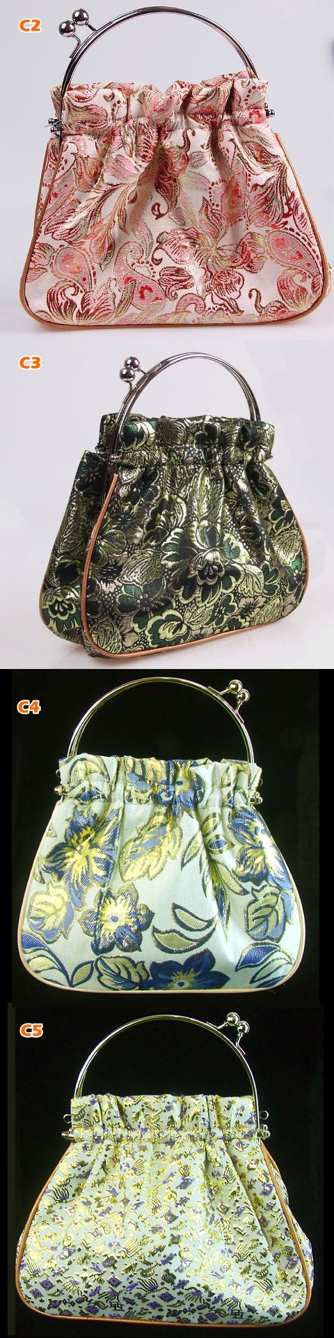 Bronzing Brocade Handbag (Multicolor)