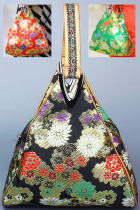 Triangle Flower Brocade Handbag (Multicolor)