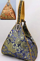 Triangle Flower Brocade Handbag (Multicolor)