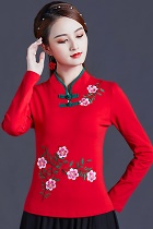 Long-sleeve Chinese Ethnic Embroidery Blouse (RM)