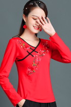 Long-sleeve Chinese Ethnic Embroidery Blouse (RM)