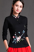 Long-sleeve Chinese Ethnic Embroidery Blouse (RM)