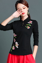 Long-sleeve Chinese Ethnic Embroidery Blouse (RM)