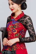 Exquisite Gauze Ethnic Printing Blouse (RM)