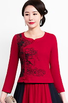 Exquisite Ethnic Cotton Linen Embroidery Blouse (RM)