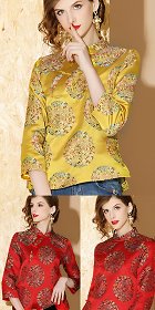 3/4-sleeve Mandarin Blouse (CM)