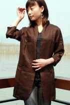 Ethnic 3/4-sleeve No Button Jacket (CM)