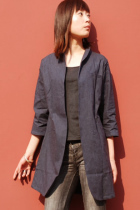 Ethnic 3/4-sleeve No Button Jacket (CM)