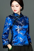 Slightly Flared-sleeve Mandarin Jacket / Blouse (CM)