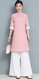 Folding-sleeve Linen Chic Ethnic EXTRA-long Suit (RM)