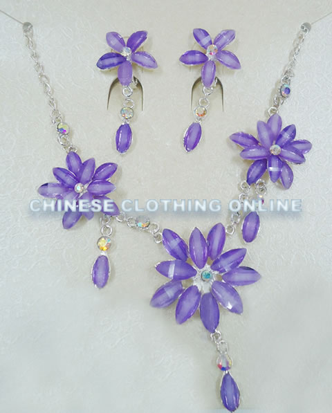 Necklace and Earrings Set (Multicolor)