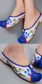 Tipping Fish-head Embroidery Slippers