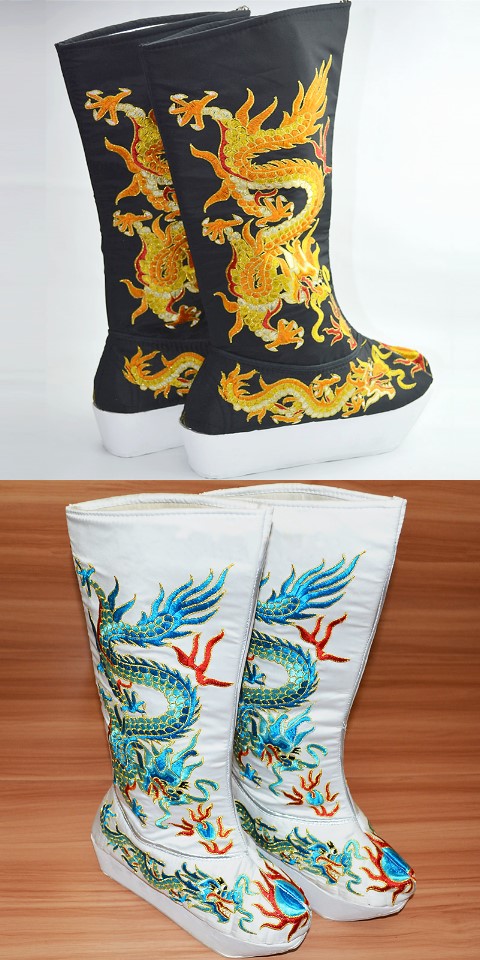 Stage Footwears - High Dragon Boots with Wooden Sole