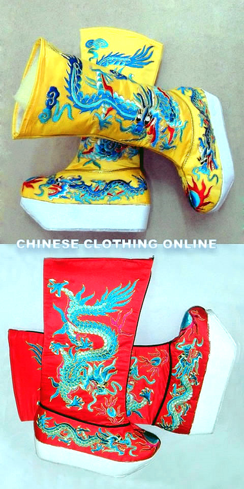 Stage Footwears - High Dragon Boots with Wooden Sole