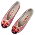 Mid Heel Chinese Opera Mask Embroidery Shoes (Multicolor)