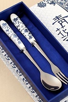 Stainless Steel w/ Porcelain handle Cutlery Set