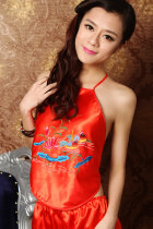 Mandarin Duck Embroidery Halter Top (RM)