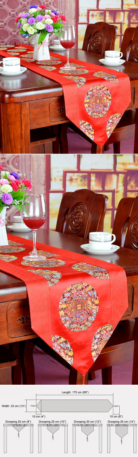 Chinese Ethnic Dragon Embroidery Table Runner (RM)