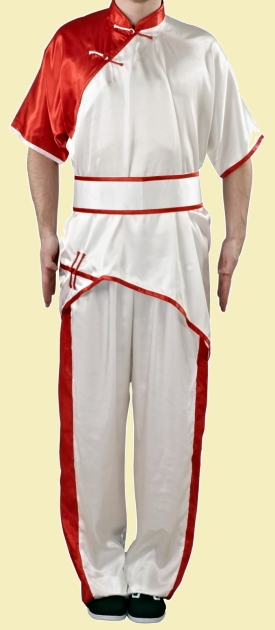 Inclined-lapel Dual-color Kung Fu Suit (CM)