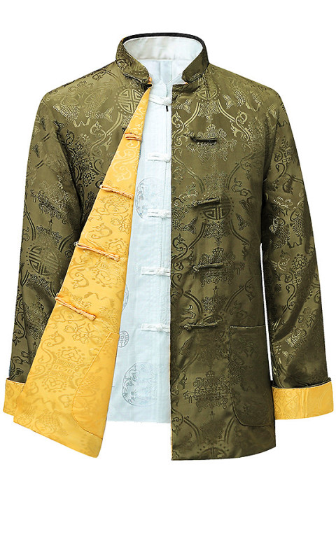 Mandarin Reversible Damask Jacket (RM)