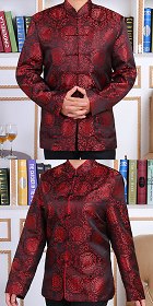 Shou Embroidery Brocade Long-sleeve Mandarin Top (RM)