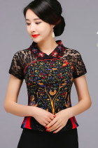 Exquisite Gauze Ethnic Printing Blouse (RM)