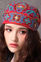 Ethnic Phoenix Embroidery Scarf Cap