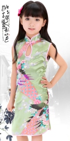 Girl's Sleeveless Floral Cheongsam Dress (RM)