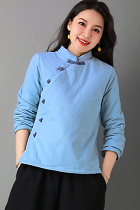 Long-sleeve Cotton-linen Wadded Jacket (CM)