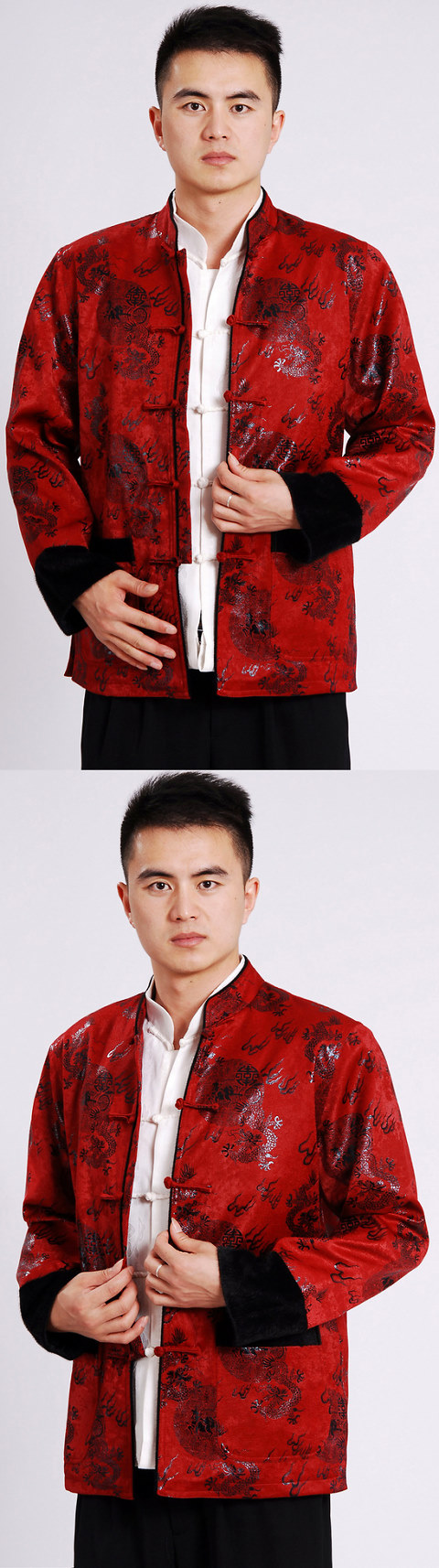 Mandarin Brocade Fabric Mink Hair Jacket (RM)