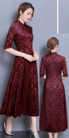 Long-length Dual-layer Embroidery Gauze Cheongsam (RM)