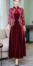 Long-sleeve Magnificent Velvet Cheongsam (RM)