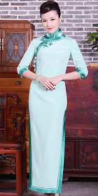 3/4-sleeve Long-length Cheongsam (CM)