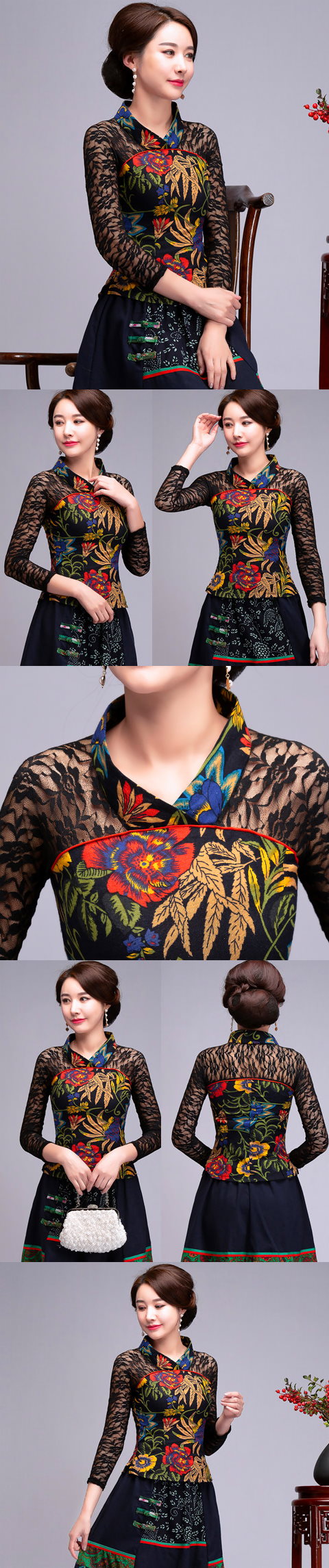 Exquisite Gauze Ethnic Printing Blouse (RM)