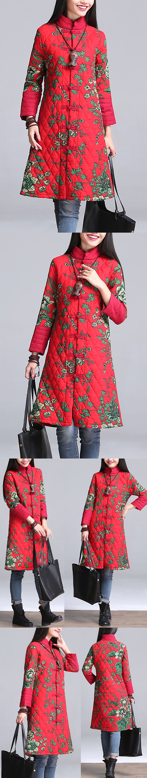 Trendy Ethnic Cotton Wadded Coat (RM)