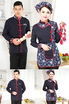 Mandarin Style Restaurant Uniform-Top (Navy)